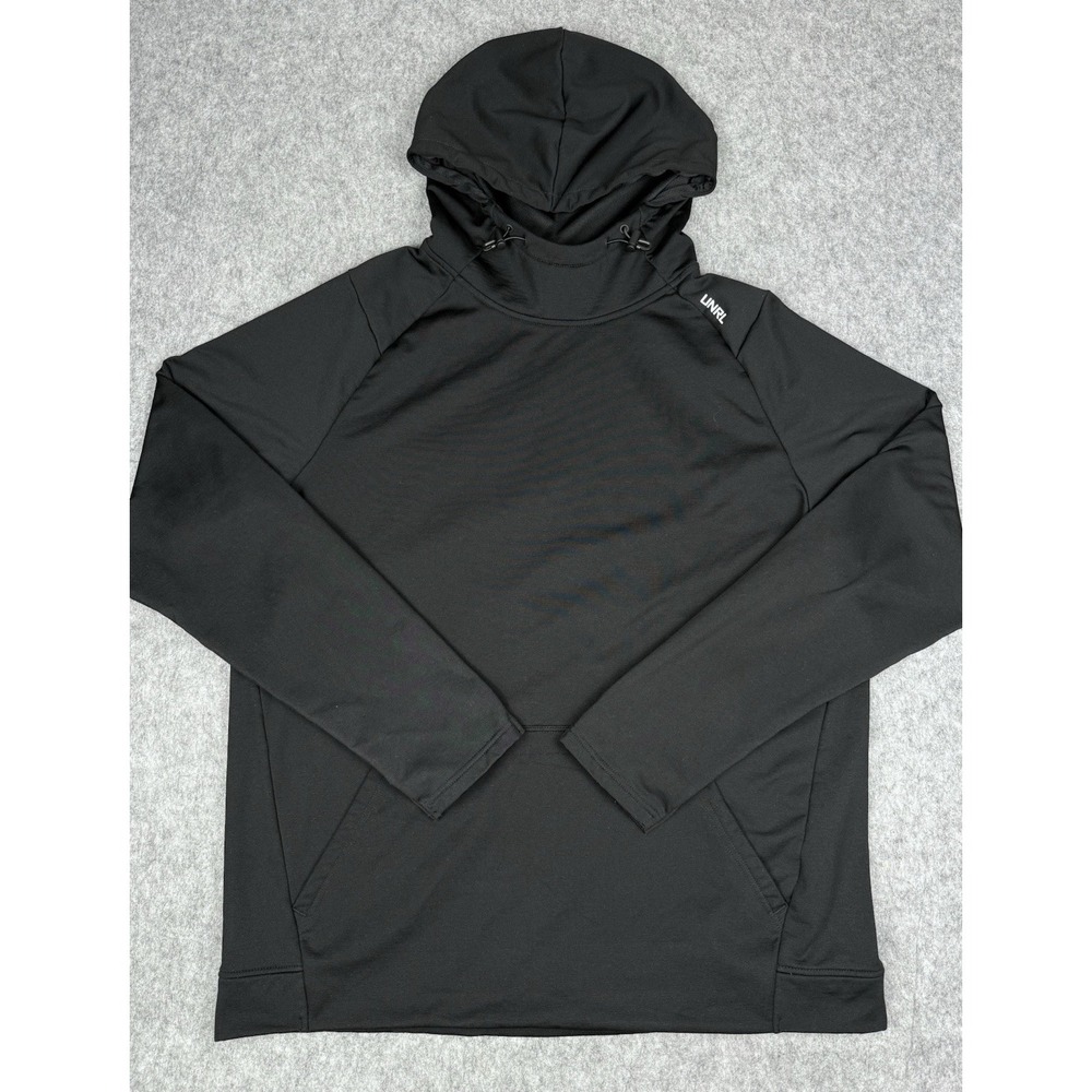 UNRL Performance Hoodie Mens XL Black Scuba Neck Pullover Sweatshirt